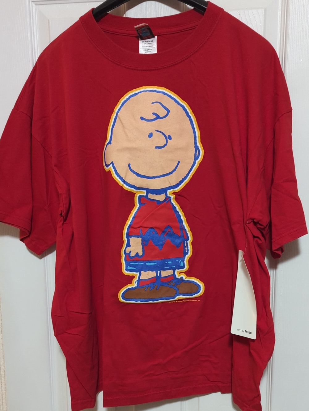 Men's 2x Red Graphic Charlie Brown T-Shirt
